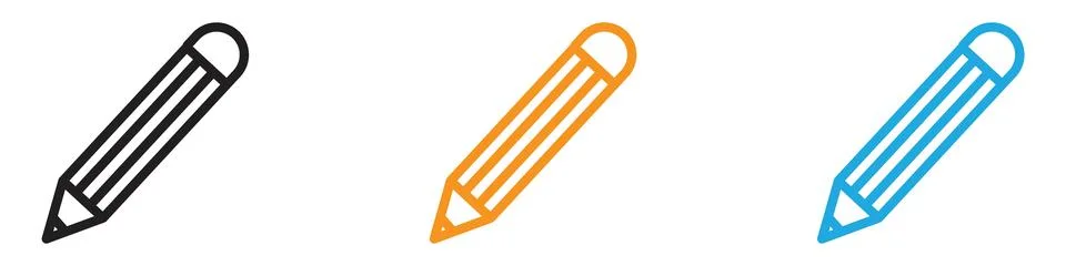 Pencil icon vector logo set collection for web app ui Illustrazione stock