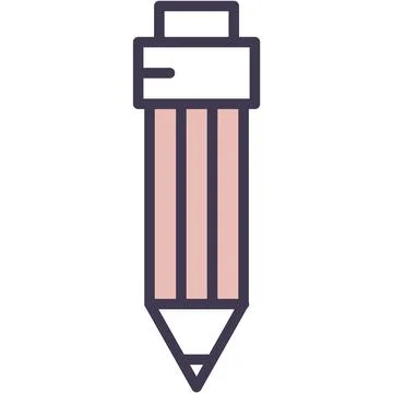 Pencil icon vector pen web subject flat symbol Stock Illustration