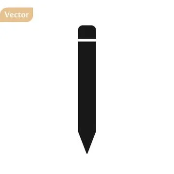 Pencil Icon Vector. Perfect Black pictogram illustration on white background. Stock Illustration