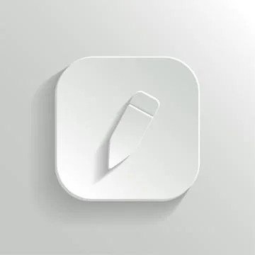 Pencil icon - vector white app button Stock Illustration