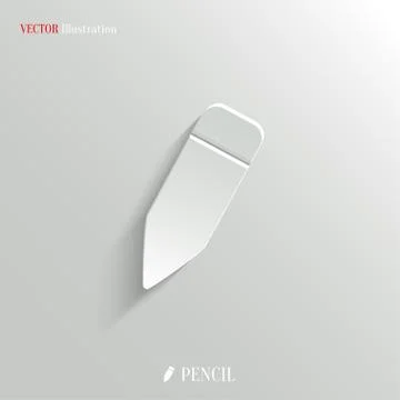 Pencil icon - vector white app button Stock Illustration