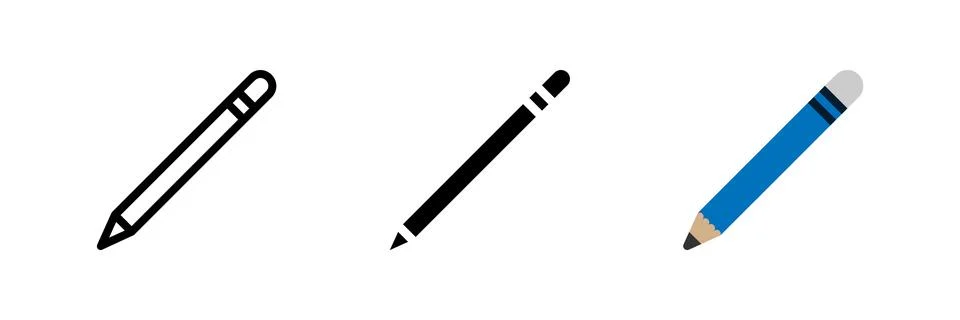 A pencil icon, versatile for representing drawing, sketching, writing, and .. Stock Illustration