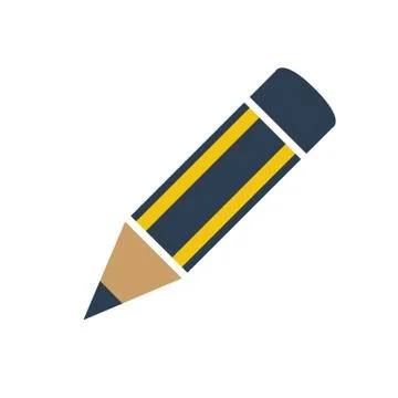 Pencil icon on white background. Stock Illustration