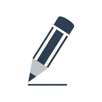 Pencil icon on white background. Stock Illustration