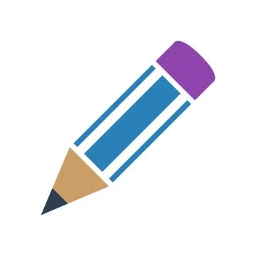 Pencil icon on white background. Stock Illustration