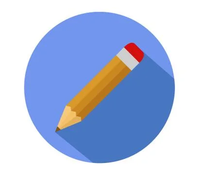 Pencil icon on white background Illustrazione stock