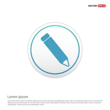 Pencil icon - white circle button 스톡 일러스트