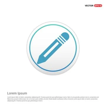 Pencil icon - white circle button Stock Illustration