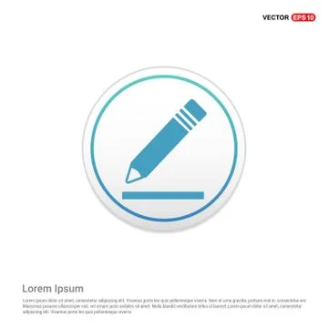 Pencil icon - white circle button 스톡 일러스트
