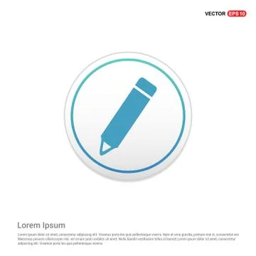 Pencil icon - white circle button Stock Illustration