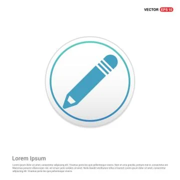 Pencil icon - white circle button Stockillustratie