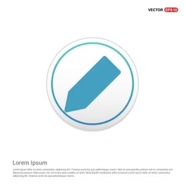 Pencil icon - white circle button Stock Illustration