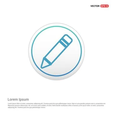 Pencil icon - white circle button 스톡 일러스트