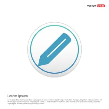 Pencil icon - white circle button 스톡 일러스트