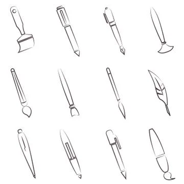 Pencil icons Stock Illustration