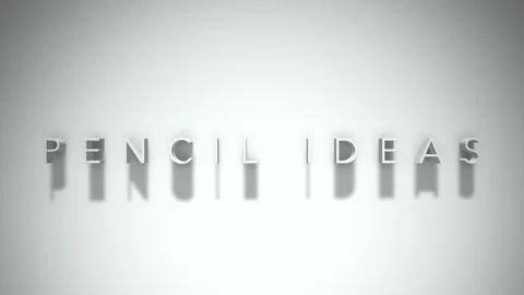 Pencil ideas 3D title animation white text on a white background Stock Footage 299747246