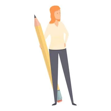 Pencil indicator icon cartoon vector. Cost product 스톡 일러스트