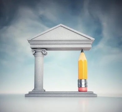 Pencil instead of a column. Stock Illustration