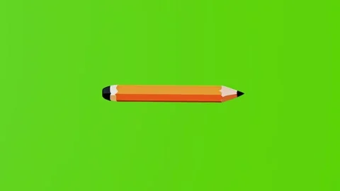 Pencil isolated on a green screen Stock Footage 283351652