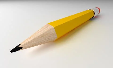 Pencil isolated on grey background. Stock Illustration