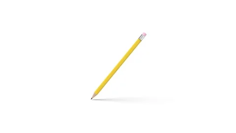 Pencil isolated on White 3D Rendering Stock Footage 121685429