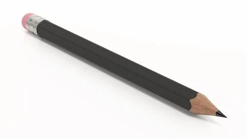 Pencil isolated on white background. 3D illustration Stock Illustration