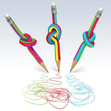 Pencil knot 3d render イラスト素材