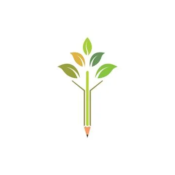 Pencil leaf vector icon illustration Stock Illustration