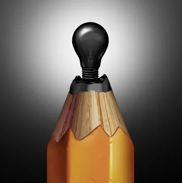 Pencil Light Bulb Idea 库存插图