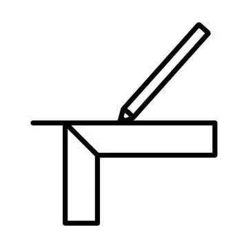 Pencil Line With Scale Icon Stock Illustration