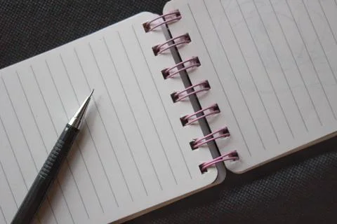 Pencil on lined book Foto stock