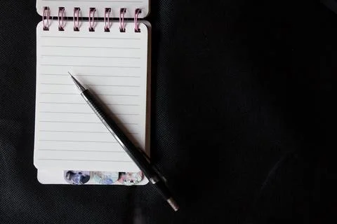Pencil on lined book Foto stock