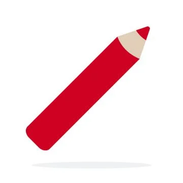 Pencil for the lip contour vector flat material design isolated object on white Stock Illustration