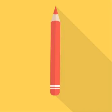 Pencil with long shadow. Isolated vector illustration Stock Illustration