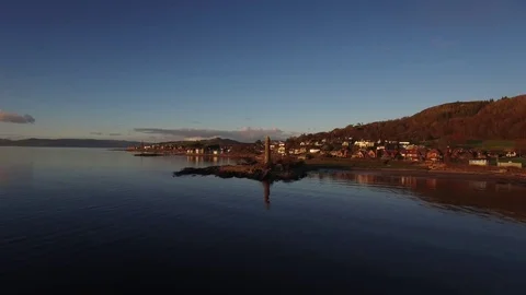 The Pencil Monument, Largs, Ayrshire, Scotland Stock Footage