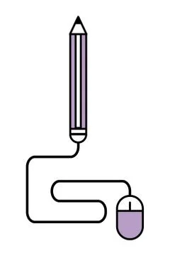 Pencil with mouse 스톡 일러스트