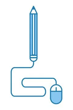 Pencil with mouse 스톡 일러스트