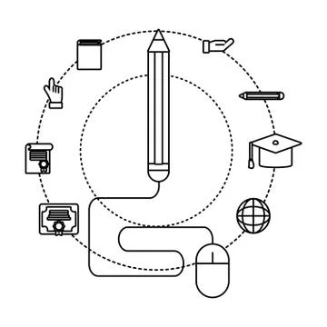Pencil with mouse 스톡 일러스트