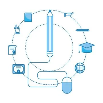 Pencil with mouse 스톡 일러스트