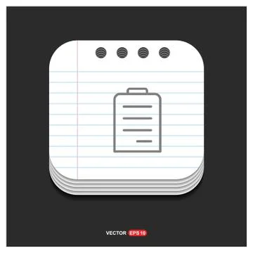 Pencil, note icon Gray icon on Notepad Style template Vector EPS 10 Free Icon Stock Illustration