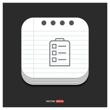Pencil, note icon Gray icon on Notepad Style template Vector EPS 10 Free Icon Illustrazione stock