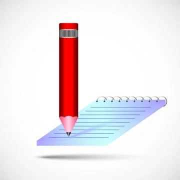 Pencil with notebook in color Stock Illustration
