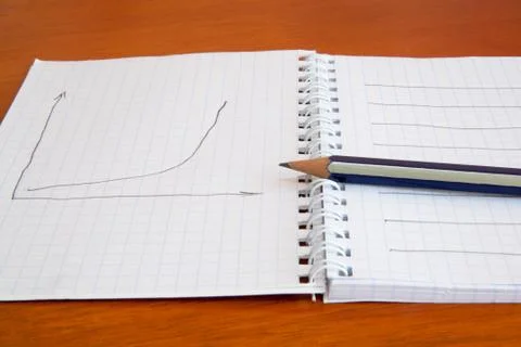 Pencil on a notebook Stock Photos