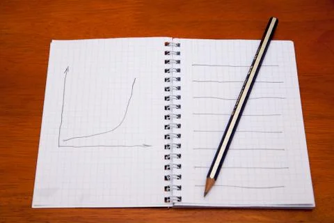 Pencil on a notebook Stock Photos