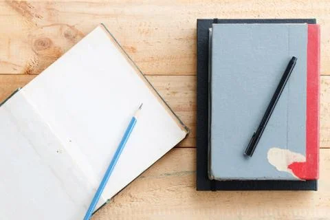 Pencil with notebook Stock Photos