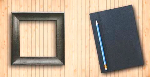 Pencil with notebook Stock Photos