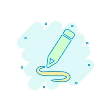 Pencil notepad icon in comic style. Document write vector cartoon illustratio イラスト素材