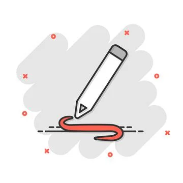 Pencil notepad icon in comic style. Document write vector cartoon illustratio Illustrazione stock