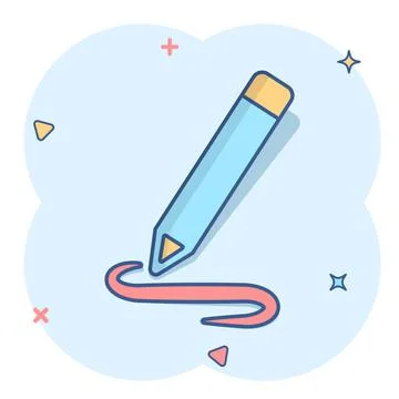 Pencil notepad icon in comic style. Document write vector cartoon illustratio Stock Illustration