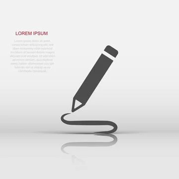 Pencil notepad icon in flat style. Document write vector illustration on wh.. Stock Illustration